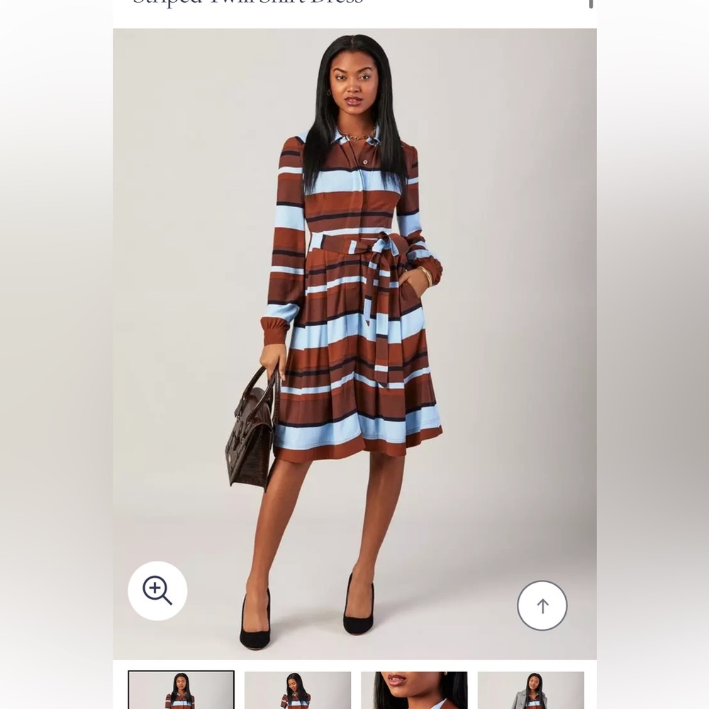 Brooks Brothers Striped Twill Shirt Dress